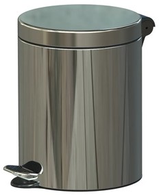 Léptetős szemetes, 5 l, rozsdamentes acél