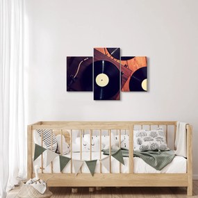 Gramofon lemezek képe (90x60 cm)