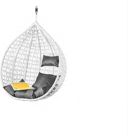 Fehér függőszék KOKON állvány nélkül, szürke párna