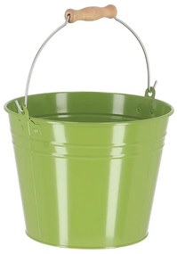 Cink kerti vödör, fa fogóval, 4,5 literes, zöld