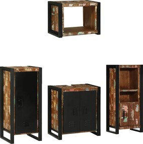 Fürdőszoba bútor szett 4 pcs Szilárd Újrahasznosított Fa