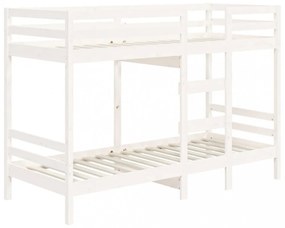 fehér tömör fenyőfa emeletes ágy 90x190 cm