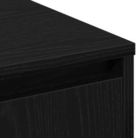 Oldalszekrény LED-fénnyel, Fekete Tölgy, 71x34,5x75 cm, Mérnöki Fa