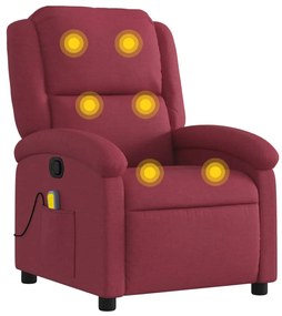 vidaXL bordó dönthető szövet masszázsfotel