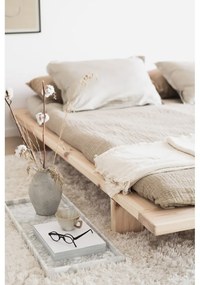 Borovi fenyő franciaágy ágyráccsal 160x200 cm Japan – Karup Design