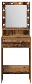 Sminktükör fiókkal polcokkal Öreg fa 50 x 41 x 135 cm Faanyag