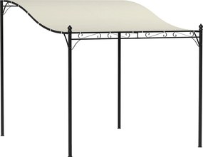 Outsunny Fala Dőlt Pergola Tetővel, Vízálló Napernyő, Független Kerti Kanopi, Terasz Részére, kb. 2,5x3x2,5 m Krémfehér | Aosom