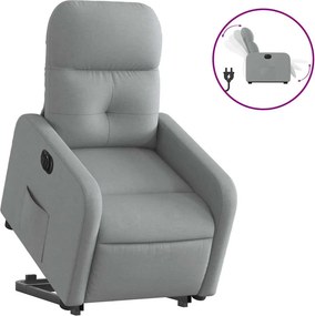 vidaXL elektromos felállást segítő világosszürke szövet dönthető fotel