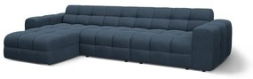 Sötétkék sarokkanapé (bal oldali-heverő résszel) Kendal – Micadoni