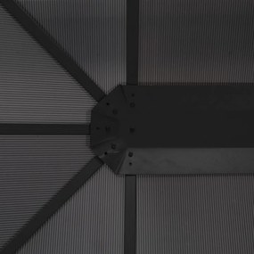 fekete pavilon alumínium tetővel 4 x 3 x 2,6 m