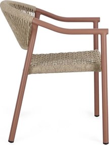 Piros-natúr színű fém kerti szék Canarias – Bizzotto