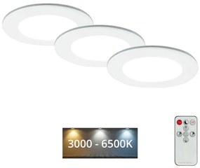 Briloner Briloner - KÉSZLET 3x LED Fürdőszobai beépíthető lámpa LED/4,8W/230V IP44 + távirányító BL1319