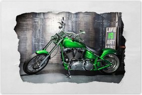 Poszterek 60x40 Zöld chopper Motorkerékpár