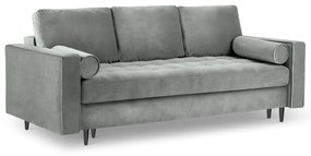 Santo világosszürke kinyitható bársonykanapé - Milo Casa