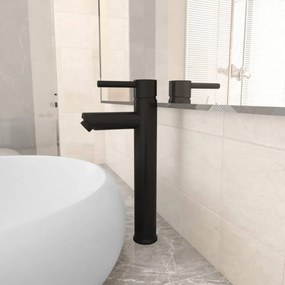 Fekete fürdőszobai keverős csaptelep 12 x 30 cm