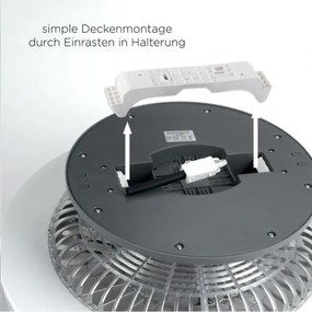 Leuchten Direkt 14645-55 - LED Lámpa ventilátorral LEONARD LED/27W/230V