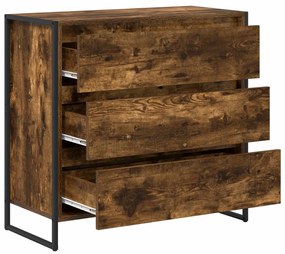 Széf fiókkal Füstös tölgy 79 x 36 x 75.5 cm Faanyag