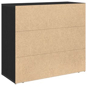 Oldalszekrény Fekete Tölgy 33x80x70 cm Műgyanta