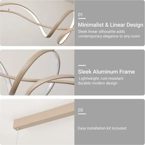Brilagi - dimmelhető LED, kábellel függesztett csillár SIGNATURE LED/55W/230V 120x23 cm bézs + távirányító