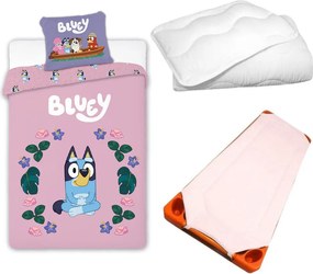 Bluey Blossom gyerek, ovis ágyneműhuzat, derékalj és paplan/párna szett 100x135 cm 40x60 cm