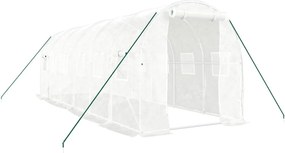 vidaXL fehér acélvázas melegház 12 m² 6 x 2 x 2 m