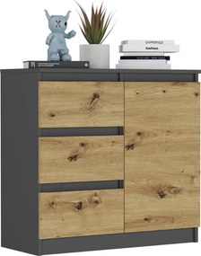 R-80-S3 fiókos komód 80 cm-es fiókokkal - különböző színváltozatokban antracit mix fehér