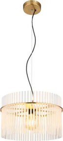 Globo 15698HM Függeszték fém matt arany színek, üvegrúd opál, átlátszó, kábel PVC fekete, ø: 400mm, M: 1500mm, 1x E27 60W 230V izzó nélkül