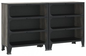 2 db szürke fém és MDF tárolószekrény 72 x 36 x 82 cm