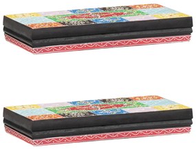 Fali Polcok 2 db 40x20x6 cm Tömbfa Mangó