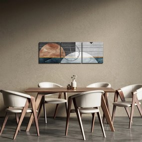 Kép - Formák és textúrák (órával) (90x30 cm)