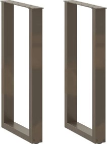 vidaXL 2 db U alakú bárasztalláb natúr acélból 50x(90-91) cm
