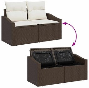 Kerti Kanapé Szett 6 pcs Barna 55 x 62 x 69 cm Poli rattan