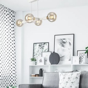 Csillár rúdon ASTRID 4xE27/60W/230V fehér