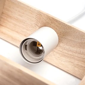 Aigostar - Fenyőfából készült, zsinóron lógó függeszték 1xE27/60W/230V