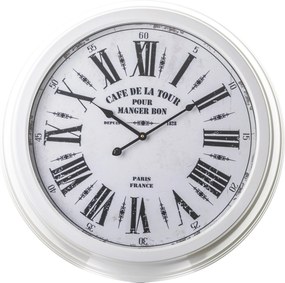 Nagy falióra fehér retro fém keret