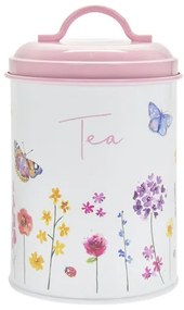 Fém konyhai tea tároló doboz Tea felirattal Butterfly Garden