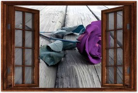 Poszterek 90x60 Lila rózsa padló