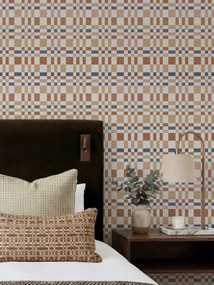 Esselle Home A La Mode Bergan barna-szürke kockás vlies tapéta – 100611EH
