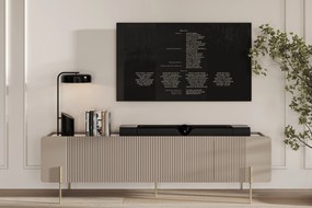 Malmi TV-szekrény fém lábakon - 200 cm - kasmír / krém bianca / arany lábak