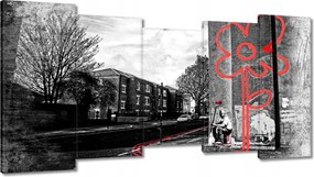 Vászonkép 150x80 Banksy Piros virág