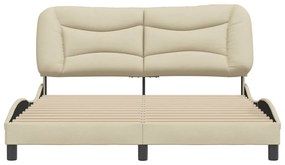 krémszínű szövet ágykeret matrac nélkül Hvar 160 x 200 cm