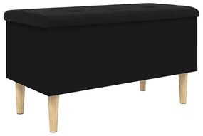 fekete szerelt fa tárolópad 82x42x46 cm