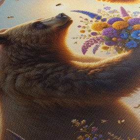 Kép - Medve és méhek (120x50 cm)