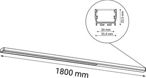 Antigo Hiate 1817 Vonalas lámpa 2x30W/LED 3000K 3663lm IP20