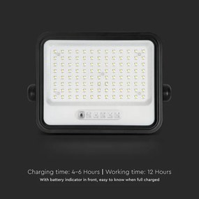 LED dimmelhető napelemes reflektor LED/200W/3,2V IP65 10000 mAh fekete + távirányító