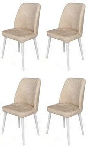 Dallas Beige and White étkezőszék szett, 4 db