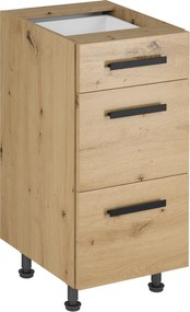 Alsó szekrény, artisan tölgy, fogantyúkkal, LANGEN D40S3 U