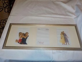 Nagy képkeret 3 képhez 58X 23,5 cm barna-arany