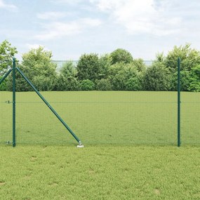 Hegesztett Drótkerítés 7 Cölöp Talppal Zöld 1.2x10 m Acél