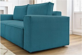 Türkiz kordbársony kinyitható kanapé 245 cm Nihad – Bobochic Paris